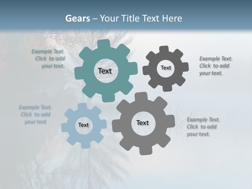 A Lake Surrounded By Trees With Fog In The Air PowerPoint Template