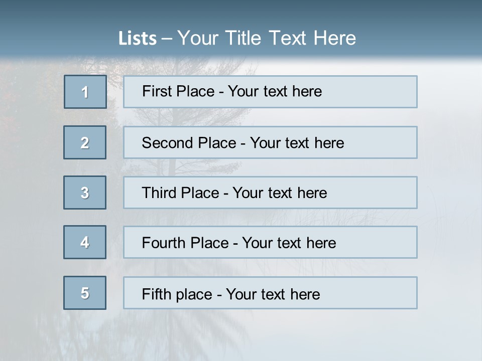 A Lake Surrounded By Trees With Fog In The Air PowerPoint Template