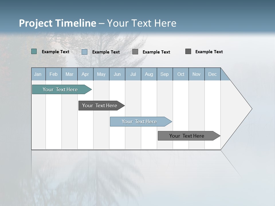 A Lake Surrounded By Trees With Fog In The Air PowerPoint Template