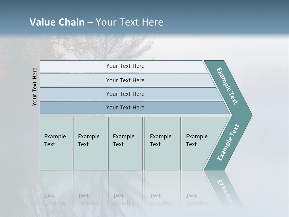 A Lake Surrounded By Trees With Fog In The Air PowerPoint Template