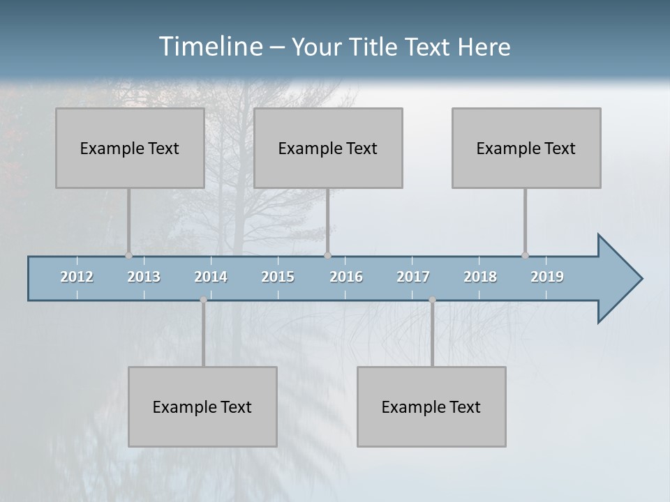 A Lake Surrounded By Trees With Fog In The Air PowerPoint Template