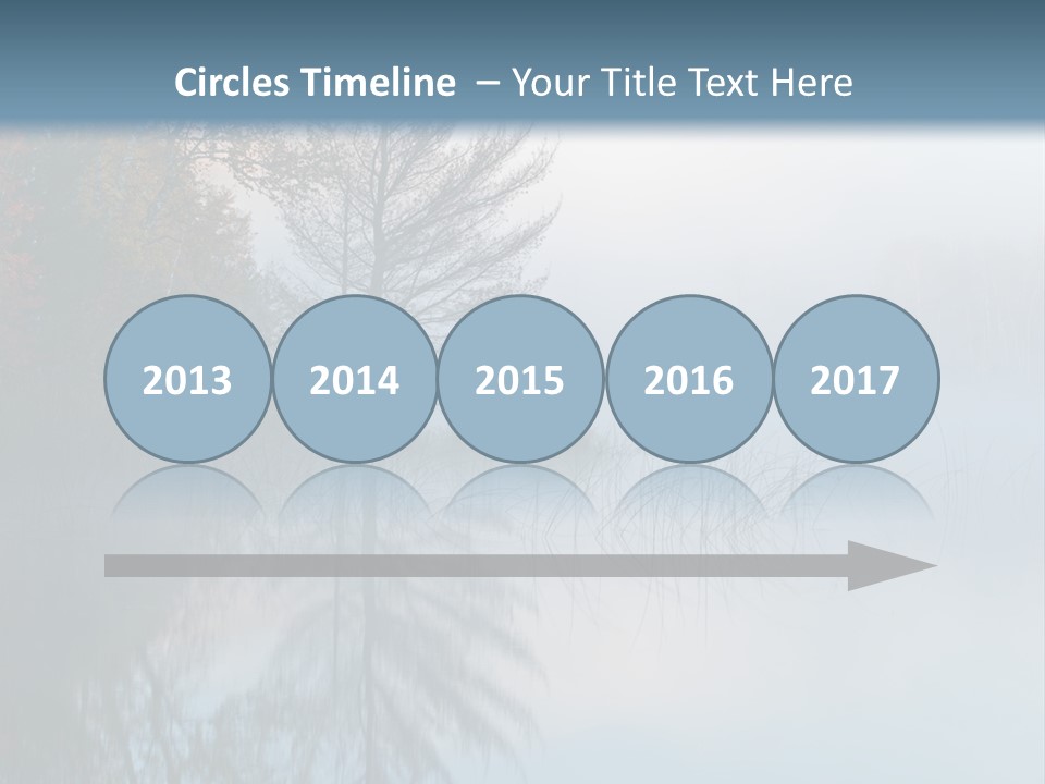 A Lake Surrounded By Trees With Fog In The Air PowerPoint Template