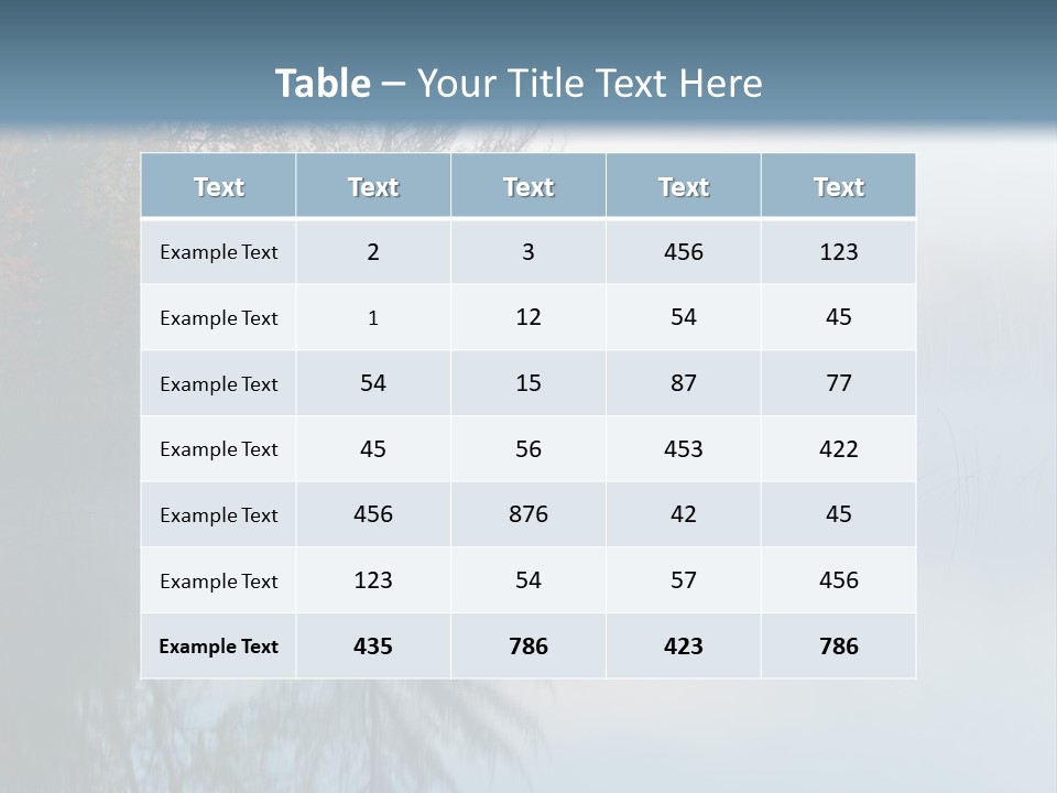 A Lake Surrounded By Trees With Fog In The Air PowerPoint Template