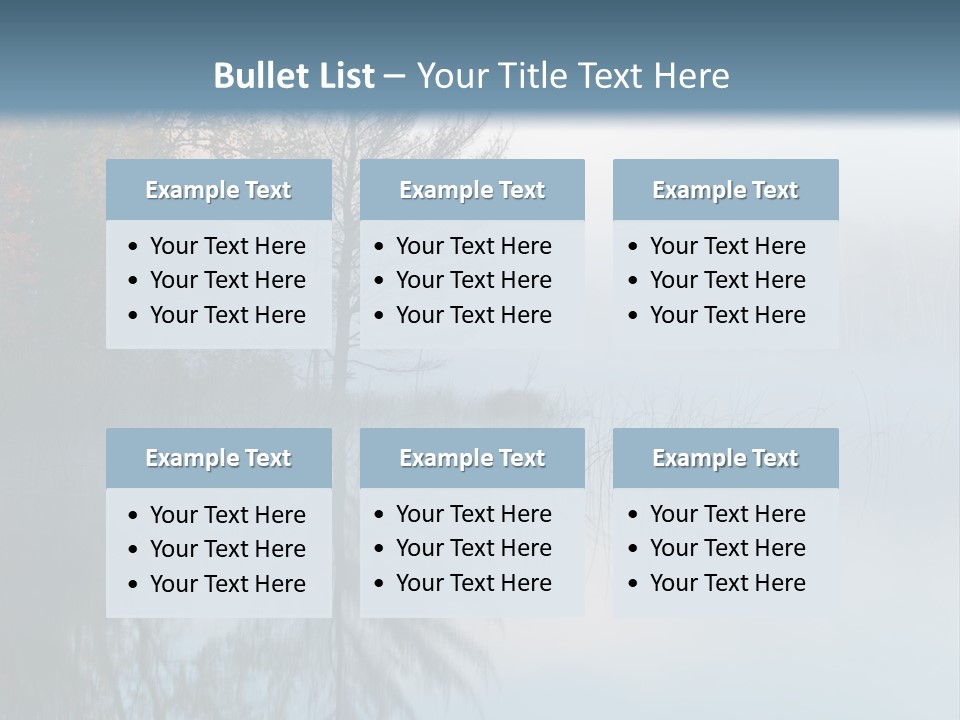A Lake Surrounded By Trees With Fog In The Air PowerPoint Template
