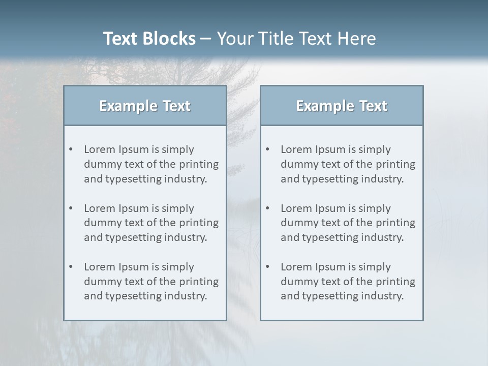 A Lake Surrounded By Trees With Fog In The Air PowerPoint Template