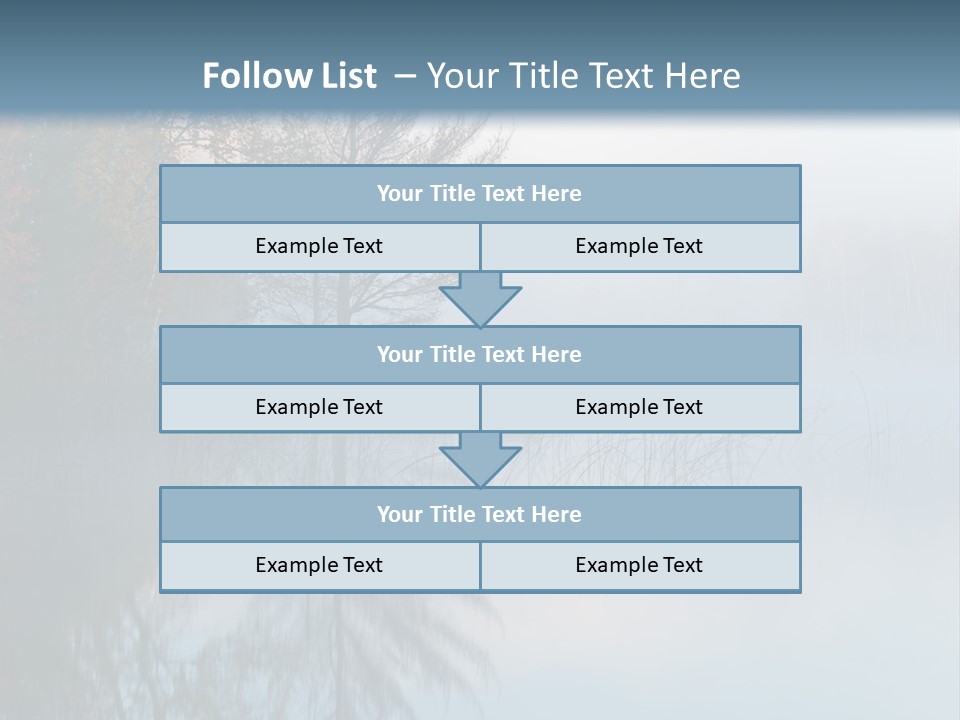 A Lake Surrounded By Trees With Fog In The Air PowerPoint Template