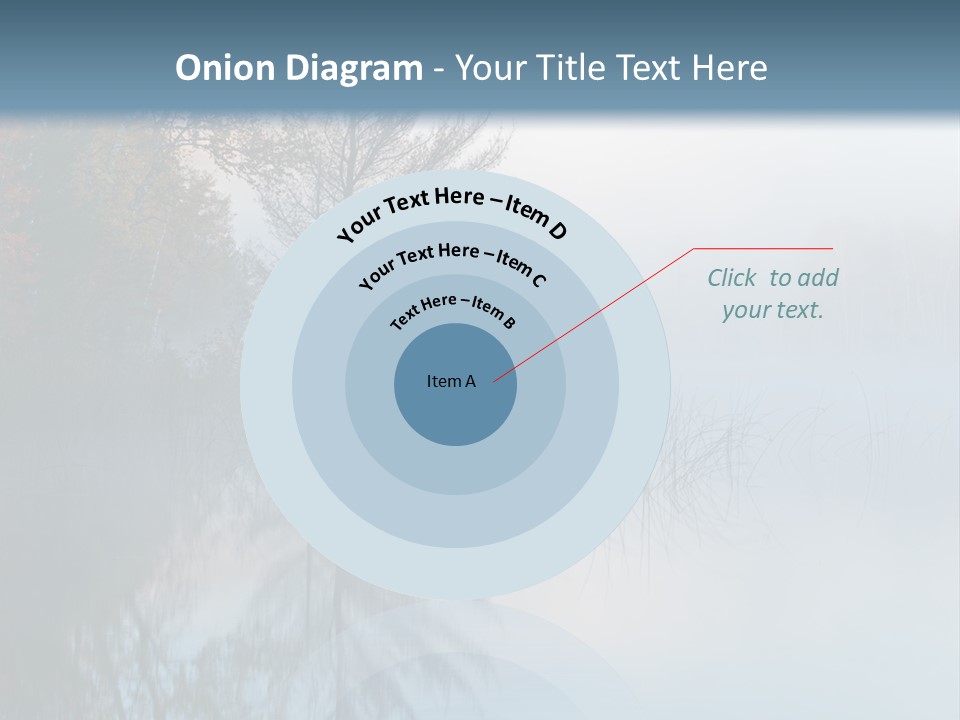 A Lake Surrounded By Trees With Fog In The Air PowerPoint Template