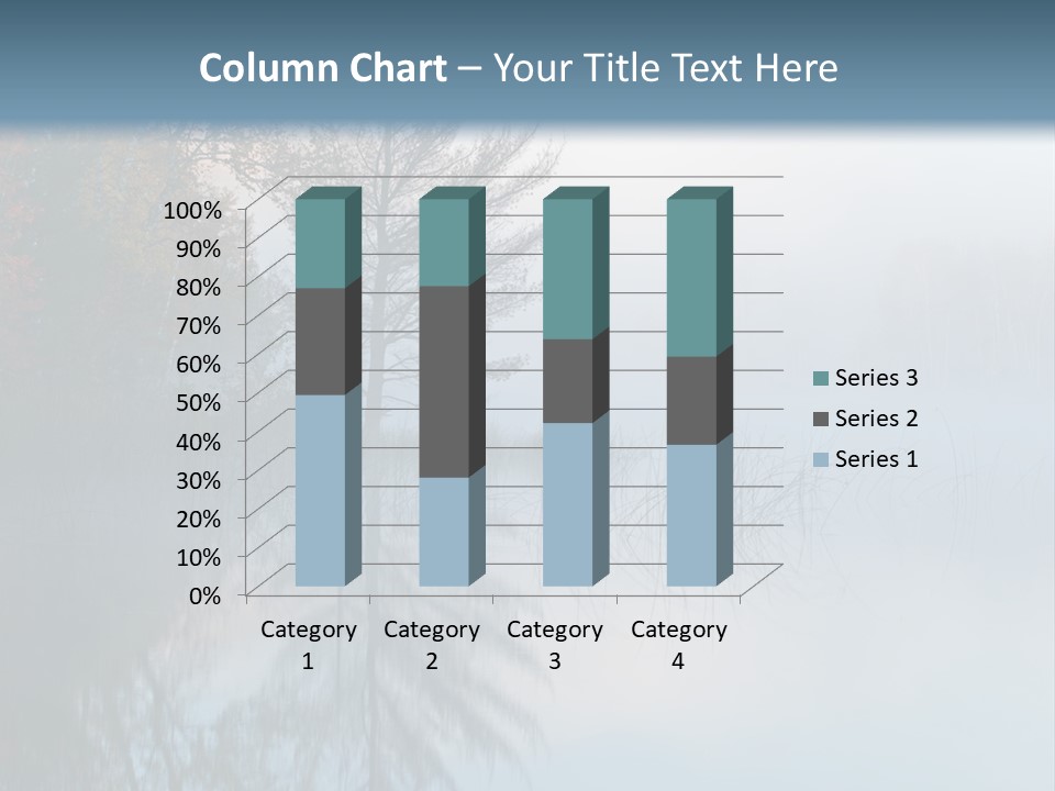 A Lake Surrounded By Trees With Fog In The Air PowerPoint Template