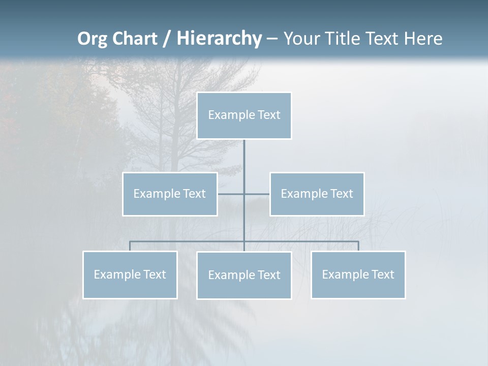A Lake Surrounded By Trees With Fog In The Air PowerPoint Template