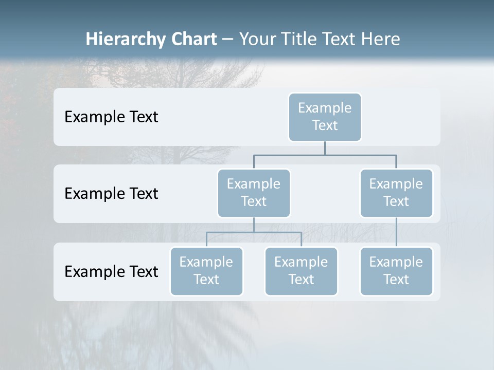 A Lake Surrounded By Trees With Fog In The Air PowerPoint Template