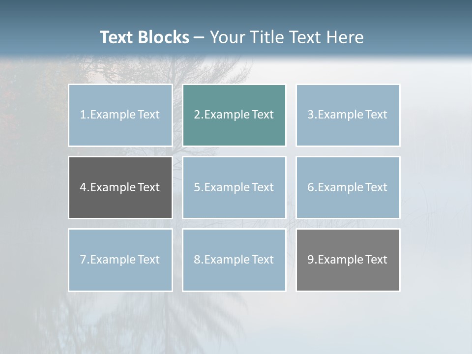 A Lake Surrounded By Trees With Fog In The Air PowerPoint Template