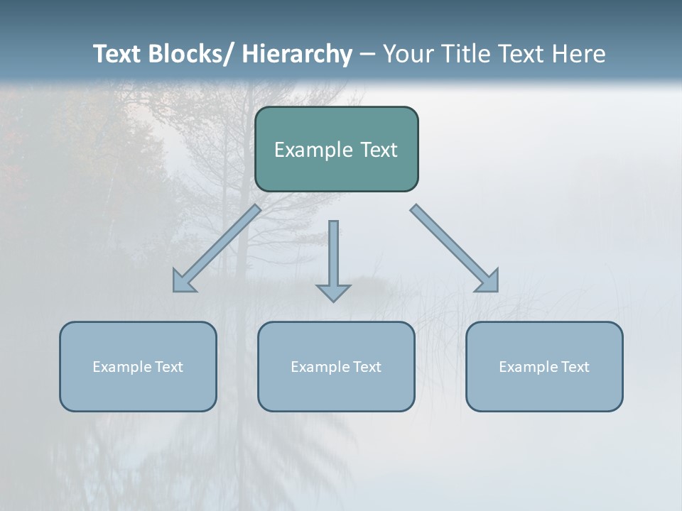 A Lake Surrounded By Trees With Fog In The Air PowerPoint Template