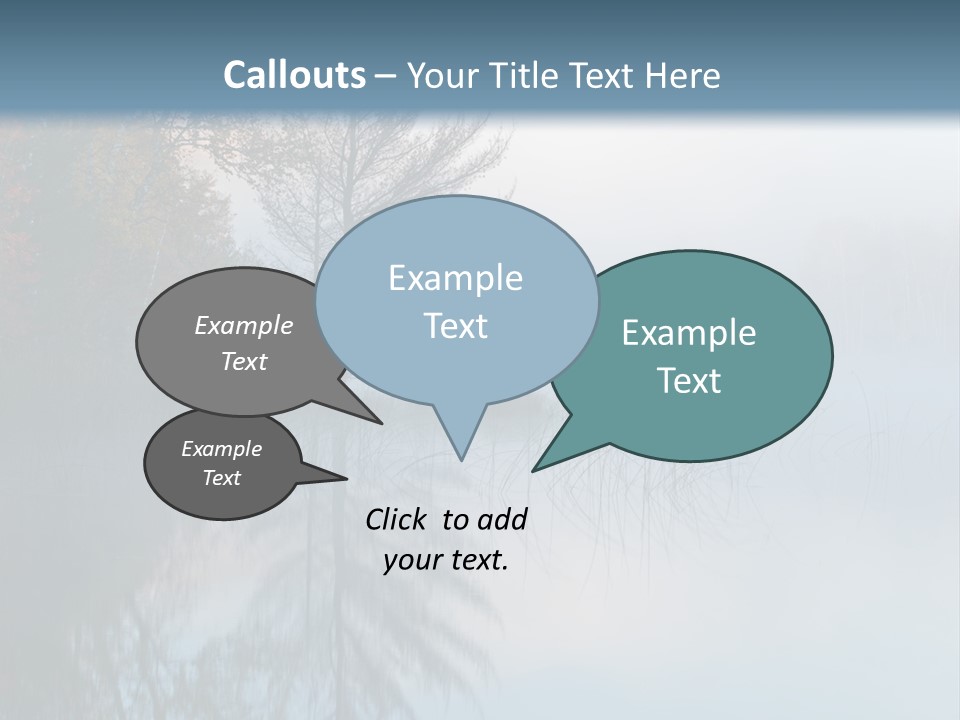 A Lake Surrounded By Trees With Fog In The Air PowerPoint Template