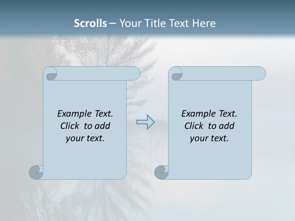 A Lake Surrounded By Trees With Fog In The Air PowerPoint Template