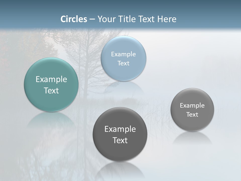 A Lake Surrounded By Trees With Fog In The Air PowerPoint Template