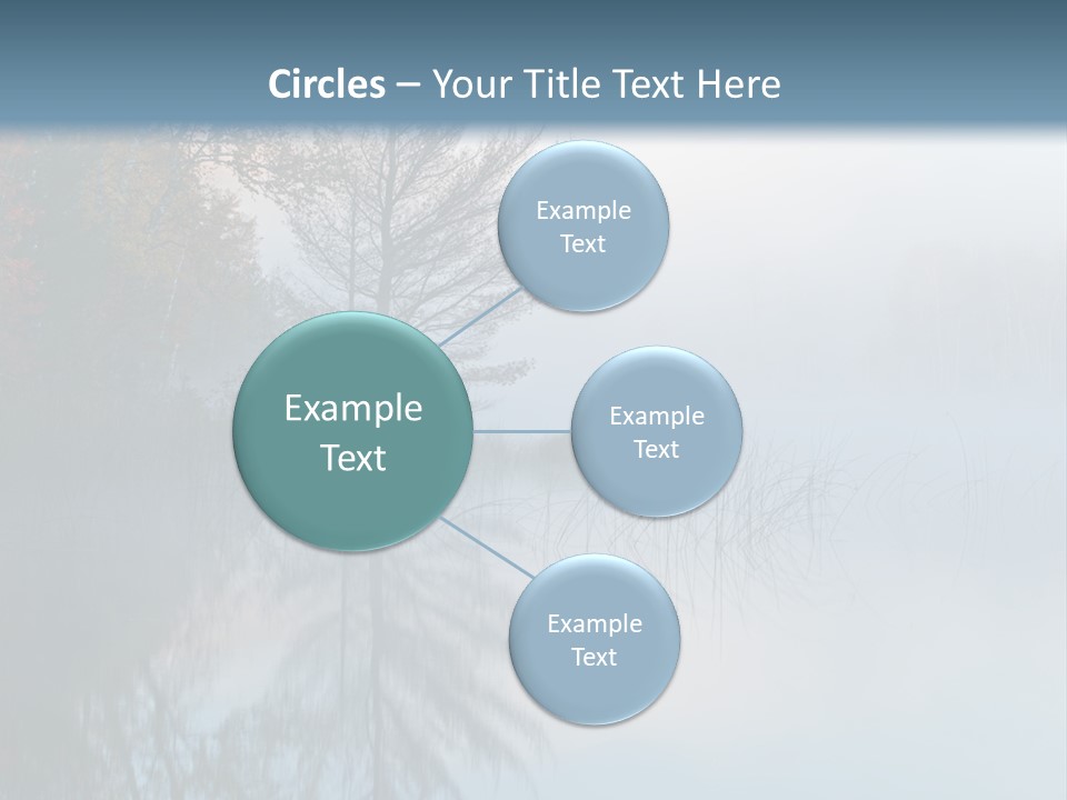 A Lake Surrounded By Trees With Fog In The Air PowerPoint Template