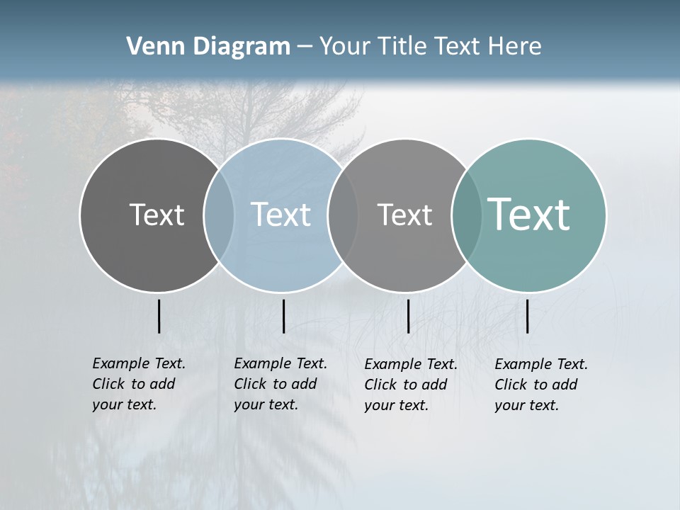A Lake Surrounded By Trees With Fog In The Air PowerPoint Template