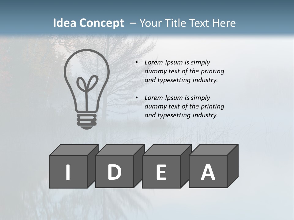 A Lake Surrounded By Trees With Fog In The Air PowerPoint Template