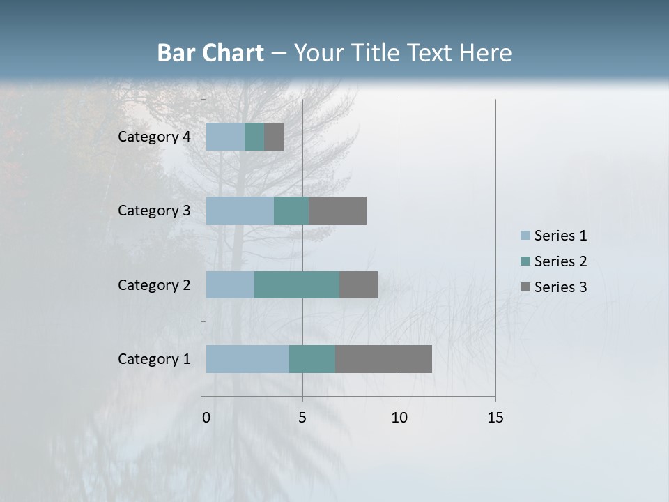 A Lake Surrounded By Trees With Fog In The Air PowerPoint Template
