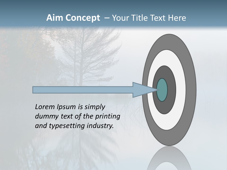 A Lake Surrounded By Trees With Fog In The Air PowerPoint Template