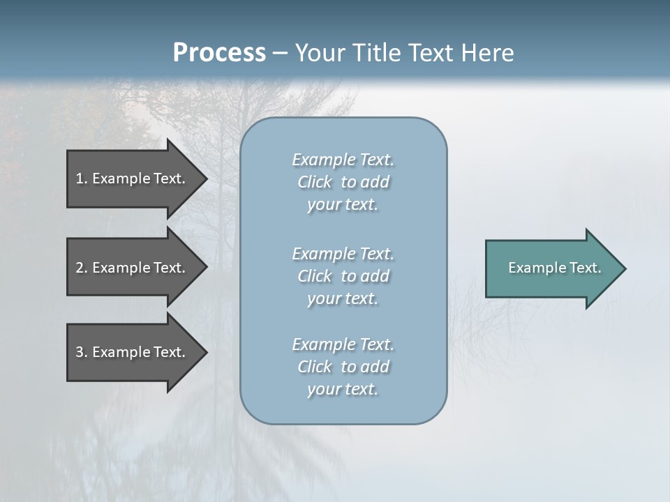 A Lake Surrounded By Trees With Fog In The Air PowerPoint Template