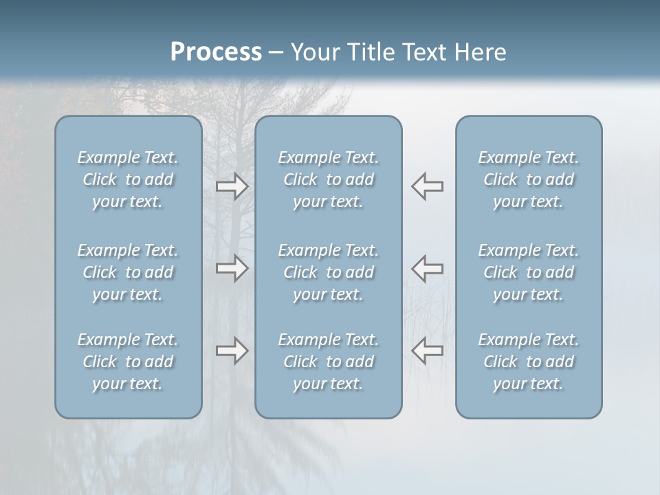 A Lake Surrounded By Trees With Fog In The Air PowerPoint Template