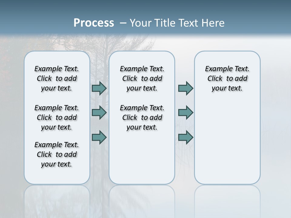 A Lake Surrounded By Trees With Fog In The Air PowerPoint Template