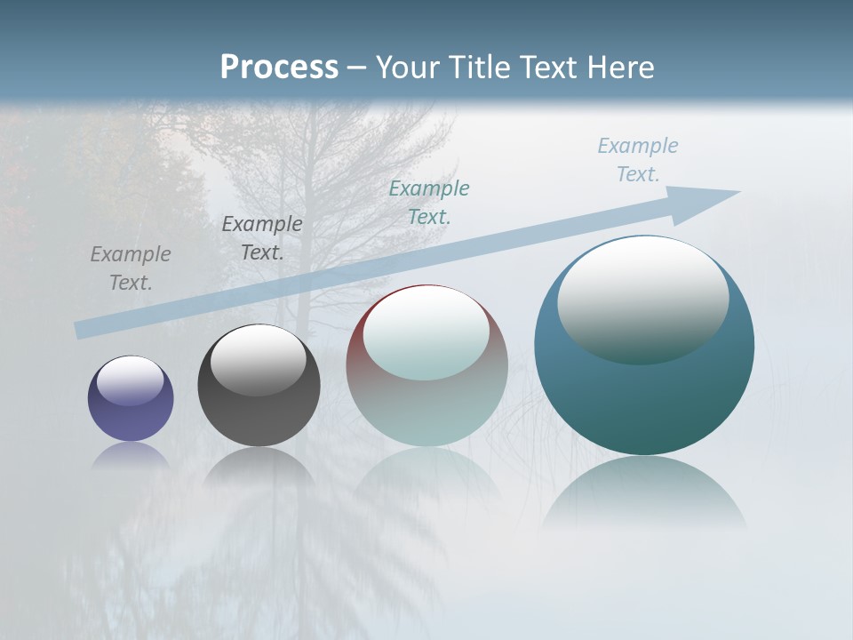 A Lake Surrounded By Trees With Fog In The Air PowerPoint Template