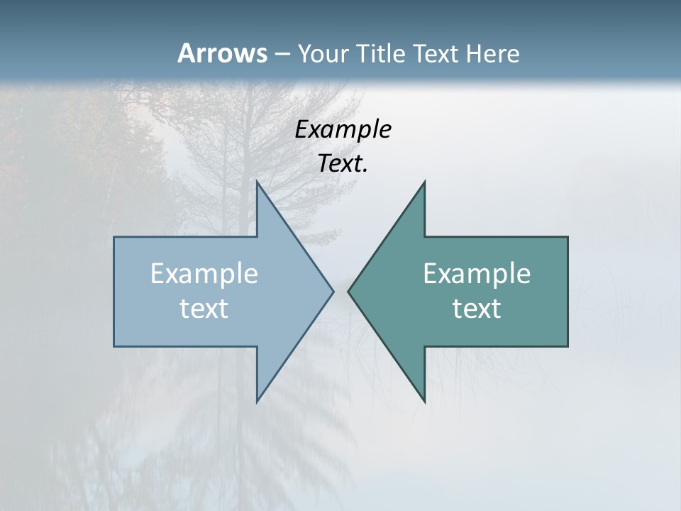 A Lake Surrounded By Trees With Fog In The Air PowerPoint Template