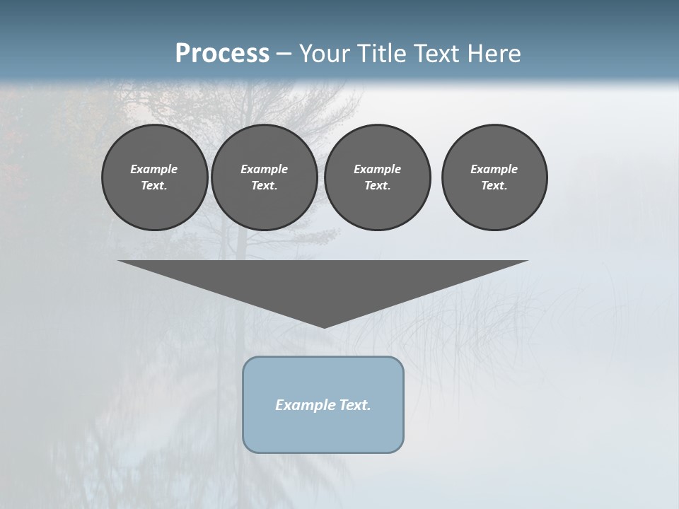 A Lake Surrounded By Trees With Fog In The Air PowerPoint Template