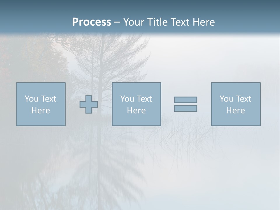 A Lake Surrounded By Trees With Fog In The Air PowerPoint Template