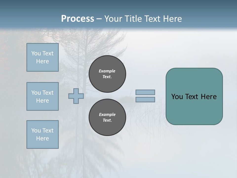 A Lake Surrounded By Trees With Fog In The Air PowerPoint Template