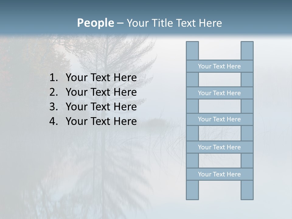 A Lake Surrounded By Trees With Fog In The Air PowerPoint Template