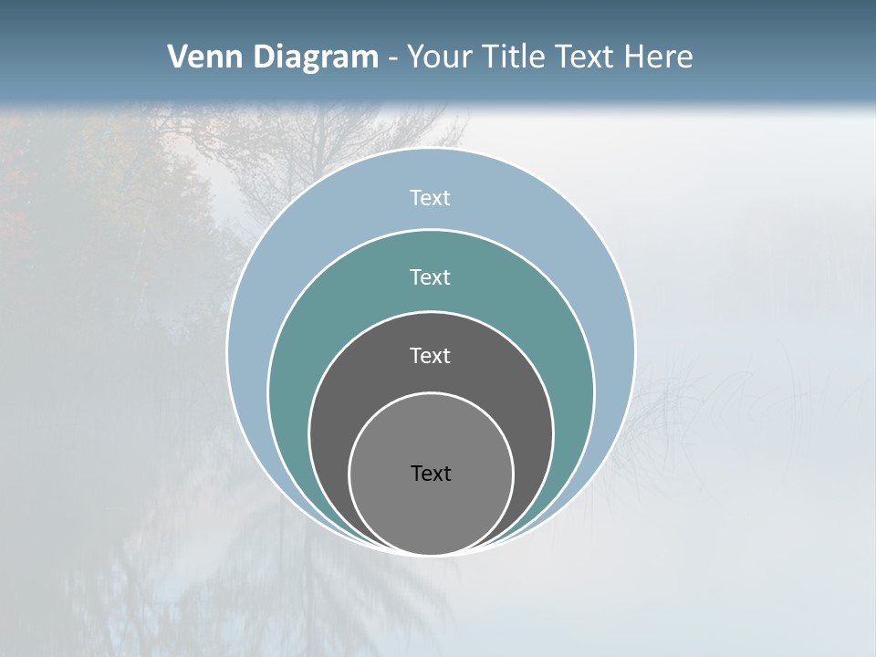 A Lake Surrounded By Trees With Fog In The Air PowerPoint Template