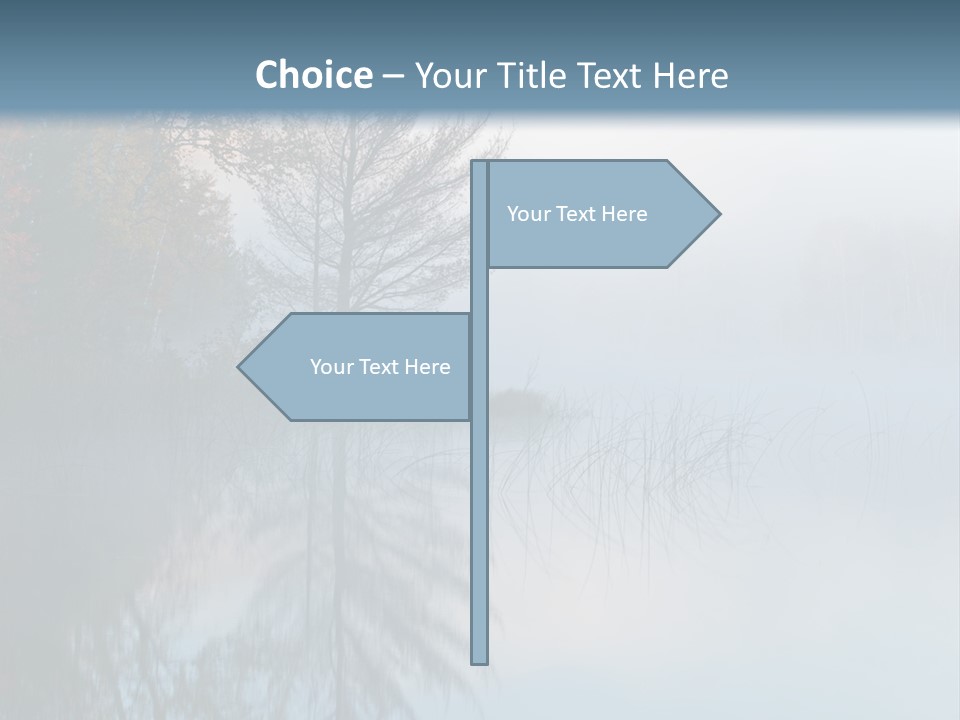 A Lake Surrounded By Trees With Fog In The Air PowerPoint Template