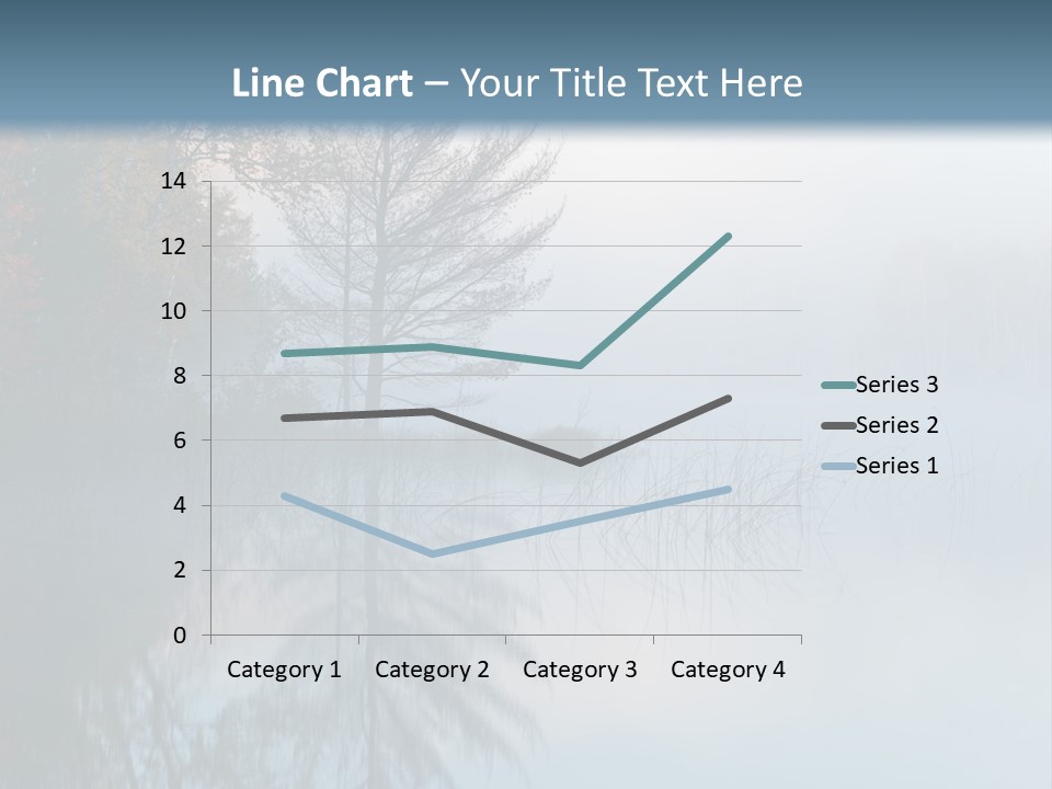 A Lake Surrounded By Trees With Fog In The Air PowerPoint Template