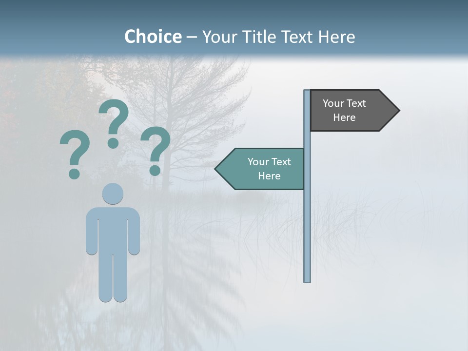 A Lake Surrounded By Trees With Fog In The Air PowerPoint Template