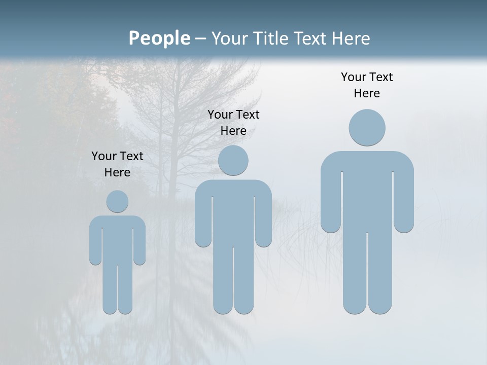 A Lake Surrounded By Trees With Fog In The Air PowerPoint Template