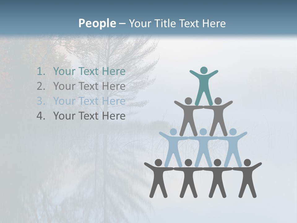 A Lake Surrounded By Trees With Fog In The Air PowerPoint Template