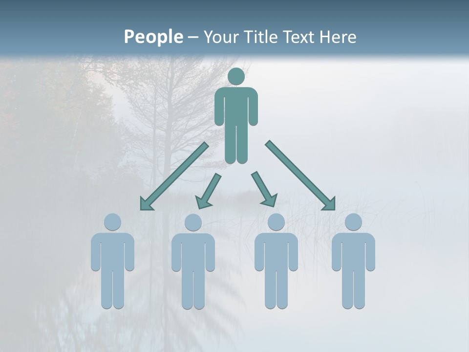 A Lake Surrounded By Trees With Fog In The Air PowerPoint Template