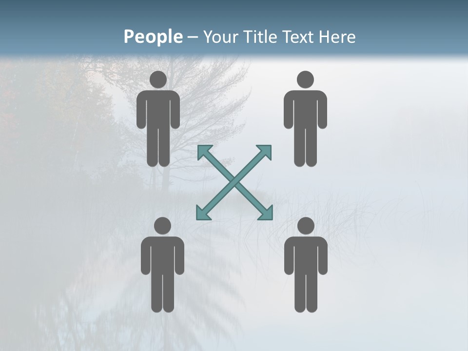 A Lake Surrounded By Trees With Fog In The Air PowerPoint Template