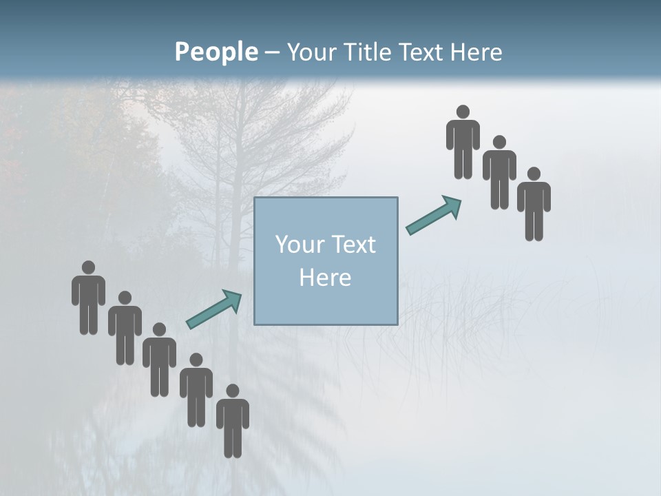 A Lake Surrounded By Trees With Fog In The Air PowerPoint Template