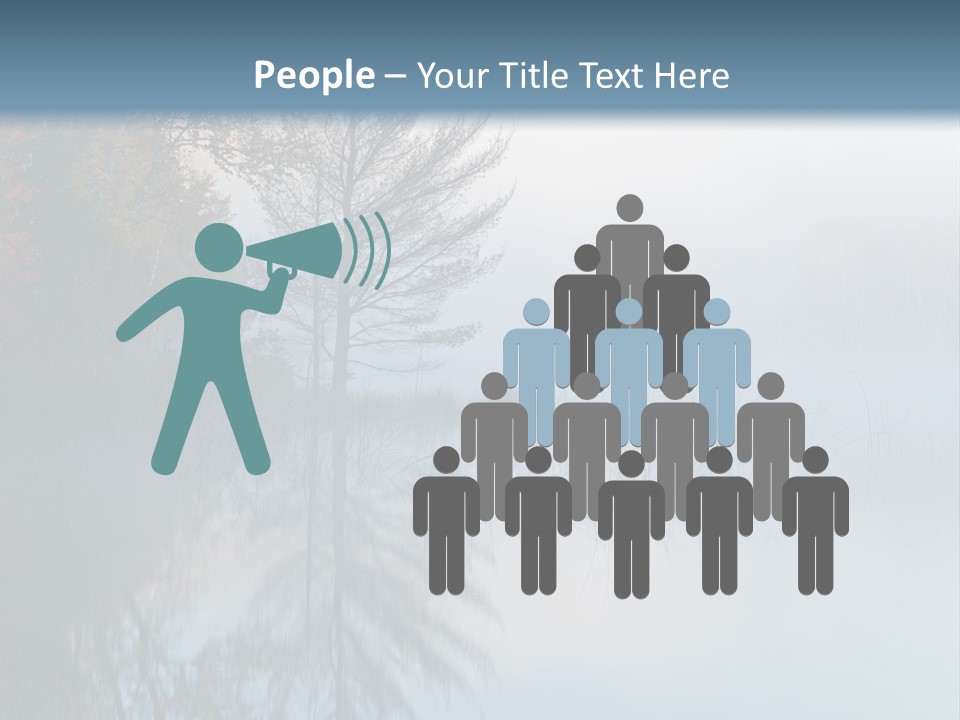 A Lake Surrounded By Trees With Fog In The Air PowerPoint Template