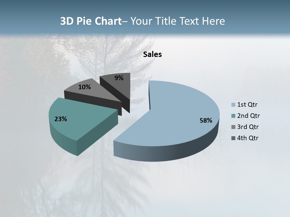 A Lake Surrounded By Trees With Fog In The Air PowerPoint Template