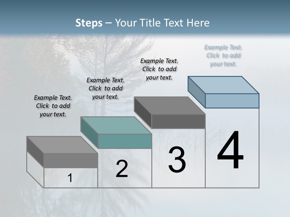 A Lake Surrounded By Trees With Fog In The Air PowerPoint Template