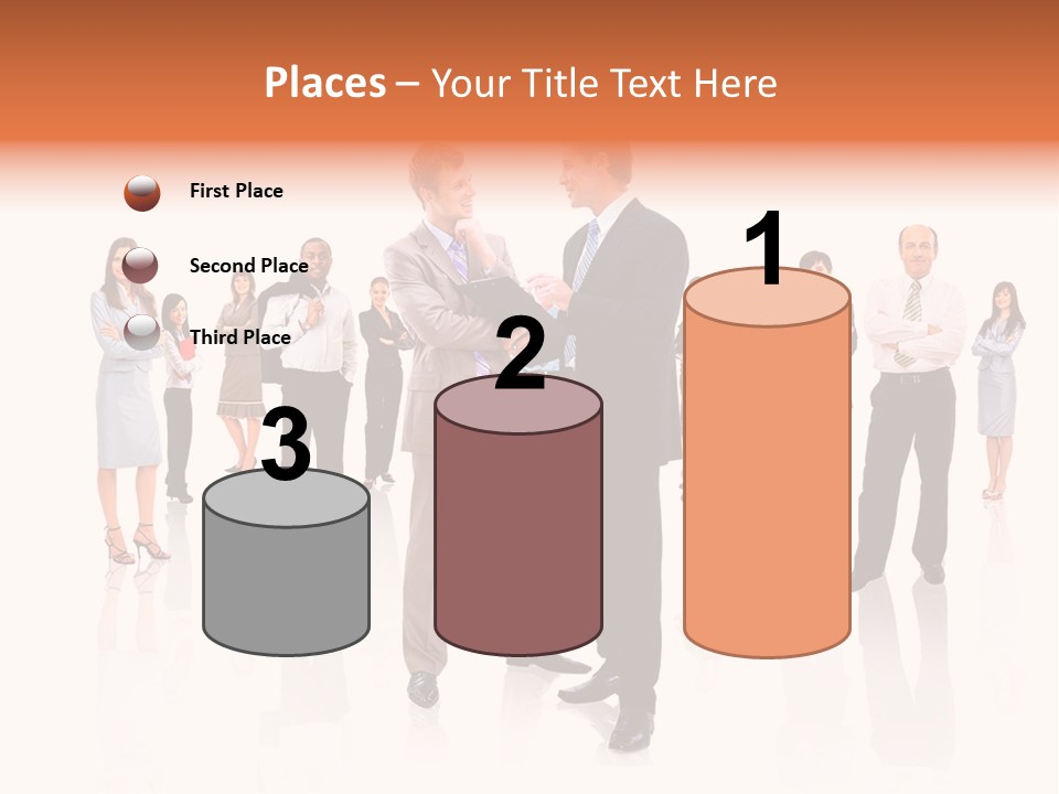 A Group Of Business People Standing In Front Of Each Other PowerPoint Template