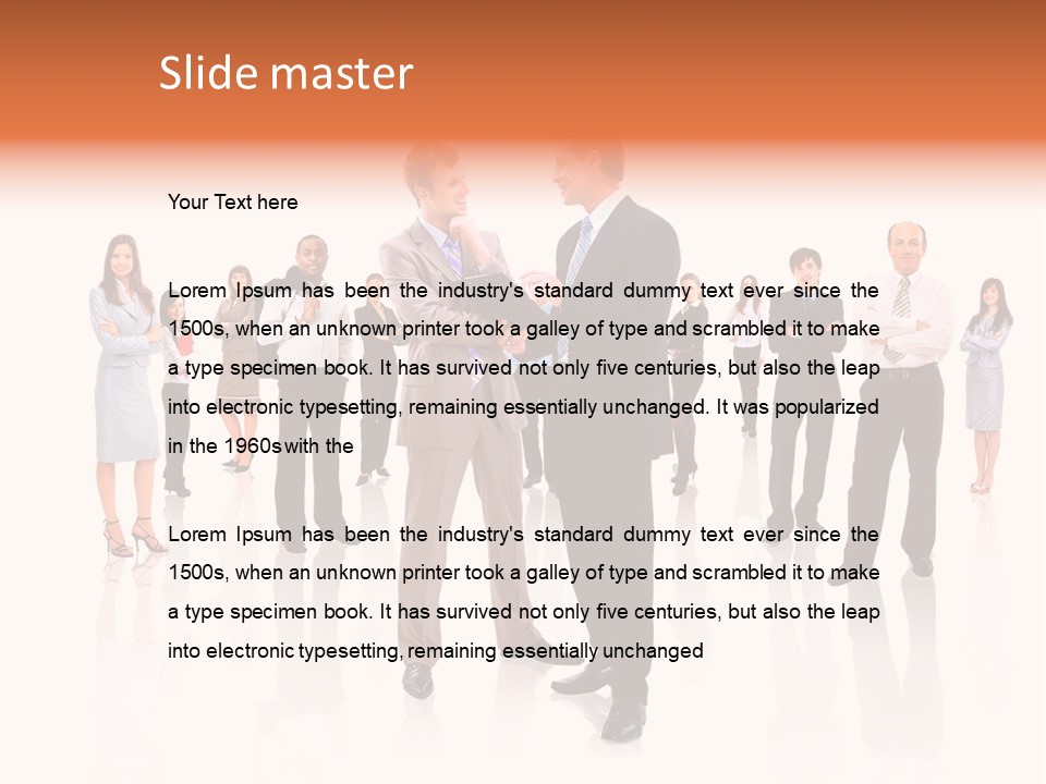 A Group Of Business People Standing In Front Of Each Other PowerPoint Template