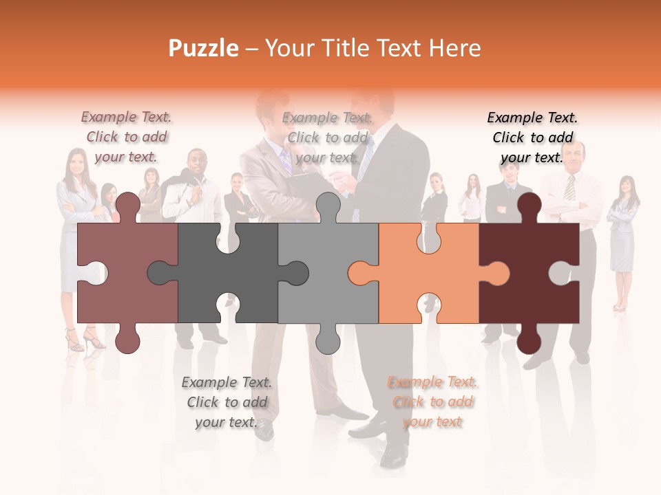 A Group Of Business People Standing In Front Of Each Other PowerPoint Template