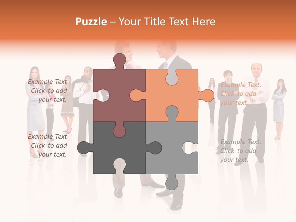 A Group Of Business People Standing In Front Of Each Other PowerPoint Template