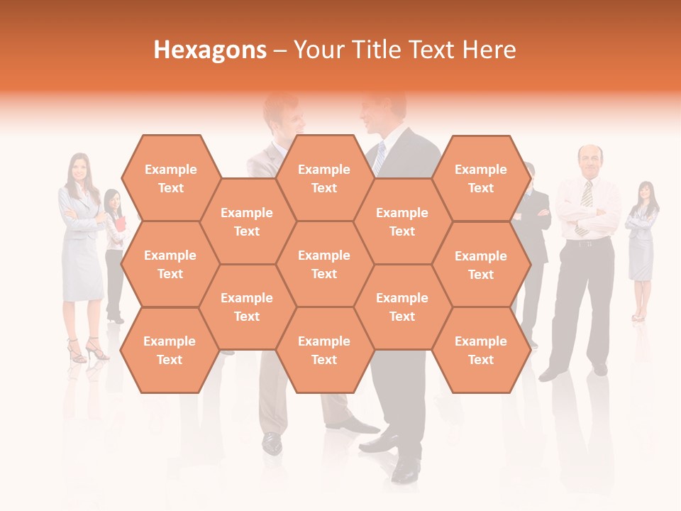 A Group Of Business People Standing In Front Of Each Other PowerPoint Template